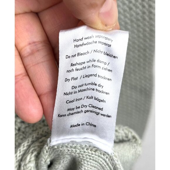 WRAP London Mesh-Stitch Sweater‎ with Side Slit Zipper size 12 Soft Olive - Picture 8 of 9